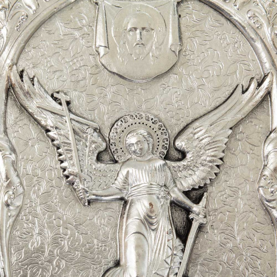 Металеве посріблене панно «Янгол-Охоронець»