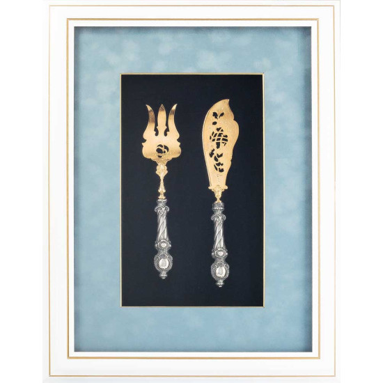  Старовинний позолочений та посріблений сервіз для риби у стилі Людовіка XV (репліка)