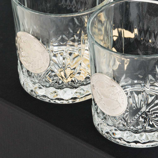 Подарунковий набір для віскі Crystal Origin "Кавалерія успіху" (кришталеві склянки з металевими репліками монет)