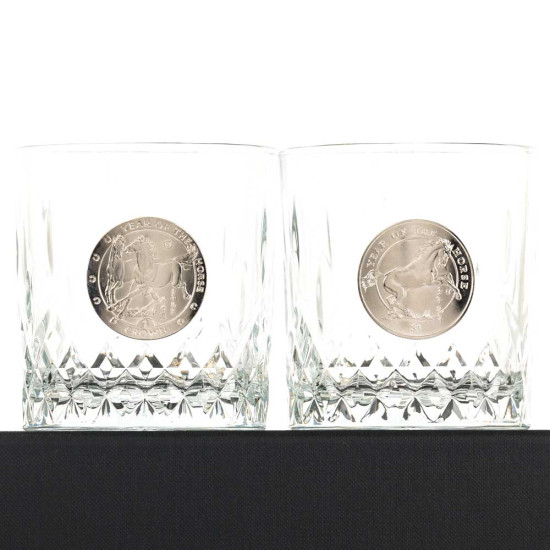 Подарунковий набір для віскі Crystal Origin "Кавалерія успіху" (кришталеві склянки з металевими репліками монет)