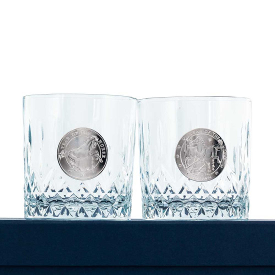 Подарунковий набір для віскі Crystal Origin "Ескадрон Фортуни" (кришталеві склянки з металевими репліками монет)