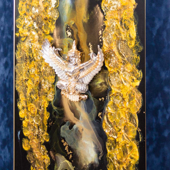 Авторське панно «Гаруда - золотий політ» (живопис, текстурний пейзаж, метал, позолота, сріблення)