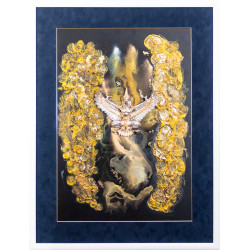 Авторське панно «Гаруда - золотий політ» (живопис, текстурний пейзаж, метал, позолота, сріблення)