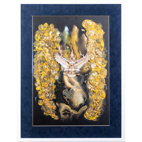 Авторське панно «Гаруда - золотий політ» (живопис, текстурний пейзаж, метал, позолота, сріблення)