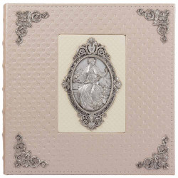 Альбом для фото «Срібний архів спогадів» у шкіряній палітурці з посрібленим декором