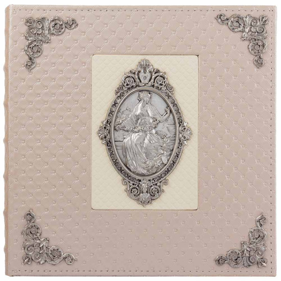 Альбом для фото «Срібний архів спогадів» у шкіряній палітурці з посрібленим декором