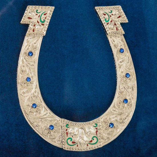 Подарунок - оберіг "Підкова щастя» (мідь, сріблення, каміння, емалі)