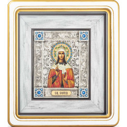 Ікона «Свята мучениця Софія» (мідь, сріблення, позолота, емалі, каміння)