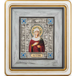 Ікона "Свята Тетяна" (метал, сріблення, позолота, емалі, каміння)