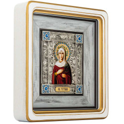 Ікона "Свята Тетяна" (метал, сріблення, позолота, емалі, каміння)