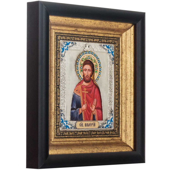 Ікона «Святий мученик Валерій» (мідь, сріблення, позолота, емалі)