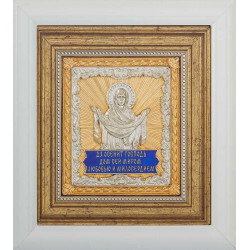 Ікона «Покрова Пресвятої Богородиці (мідь, сріблення, позолота, емалі, каміння)