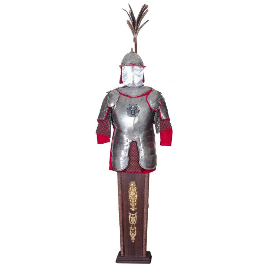 Обладунки польського крилатого гусара на постаменті. Історична реконструкція (метал, сріблення, позолота)
