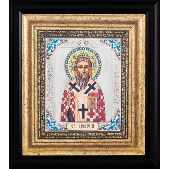 Ікона «Святий Діонісій Ареопагіт» (мідь, сріблення, позолота, емалі)