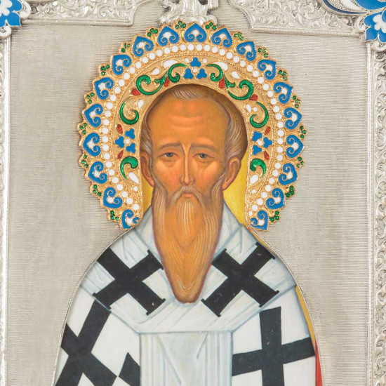 Ікона "Святий Юрій Ісповідник" (мідь, сріблення, емалі, позолота)