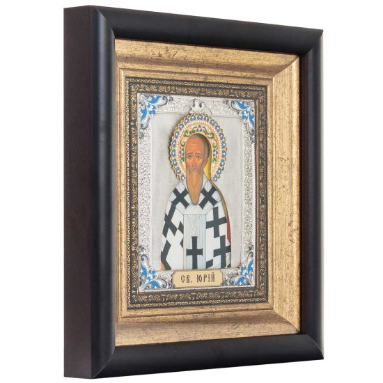 Ікона "Святий Юрій Ісповідник" (мідь, сріблення, емалі, позолота)