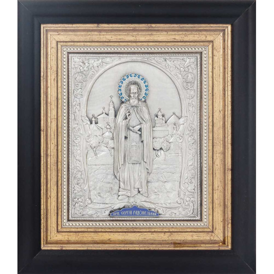  Ікона "Преподобний Сергій Радонезький" (мідь, сріблення, емалі)