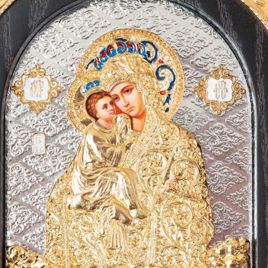 Складень «Богоматір Почаївська» (мідь, сріблення, позолота, емалі, каміння)
