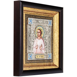 Ікона «Святий Артемій» (мідь, сріблення, позолота, емалі, каміння)