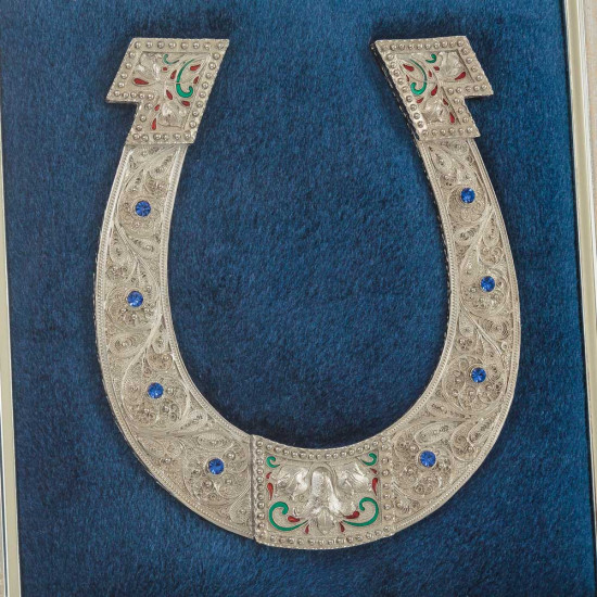 Подарунок - оберіг "Підкова щастя» (мідь, сріблення, каміння, емалі)