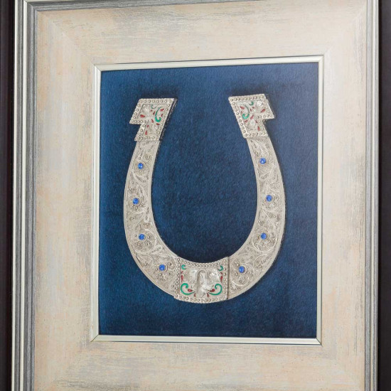 Подарунок - оберіг "Підкова щастя» (мідь, сріблення, каміння, емалі)