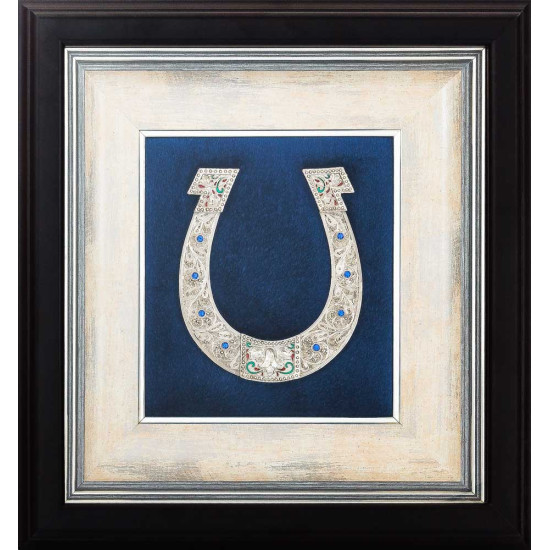 Подарунок - оберіг "Підкова щастя» (мідь, сріблення, каміння, емалі)