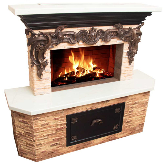 Декоративна камінна композиція з мідними накладками (репліки XIX століття)