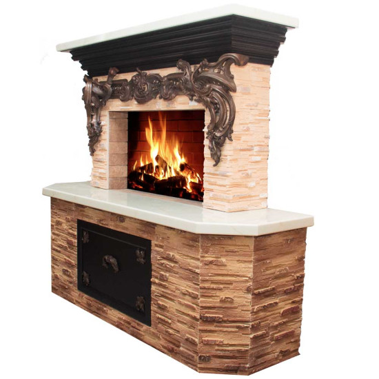 Декоративна камінна композиція з мідними накладками (репліки XIX століття)