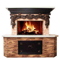 Декоративна камінна композиція з мідними накладками (репліки XIX століття)