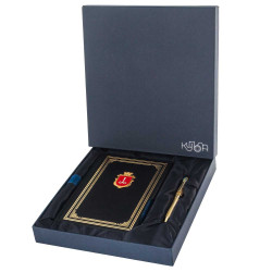 Подарунковий набір «Одеса». Щоденник та ручка Tenso (з металевим позолоченим декором в емалях)