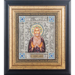 Ікона святого преподобного Іоаникія Великого (мідь, сріблення, позолота, емалі, каміння)