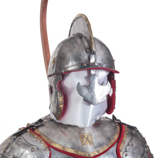 Обладунки польського крилатого гусара на постаменті. Історична реконструкція (метал, сріблення, позолота)