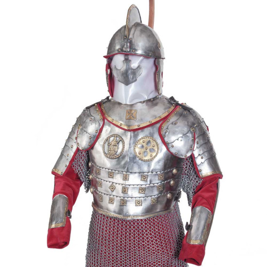 Обладунки польського крилатого гусара на постаменті. Історична реконструкція (метал, сріблення, позолота)