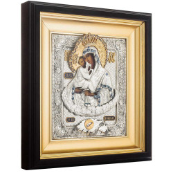 Почаївська ікона Божої Матері (метал, сріблення, позолота, каміння, емалі