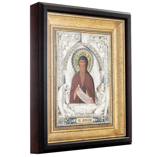 Ікона «Святий Максим» (мідь, сріблення, позолота, емалі)