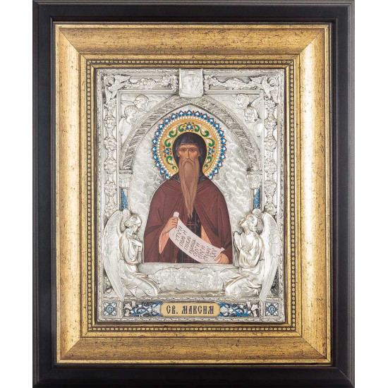 Ікона «Святий Максим» (мідь, сріблення, позолота, емалі)