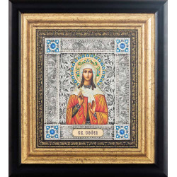 Ікона "Свята мучениця Софія" (мідь, сріблення, позолота, емалі, каміння)
