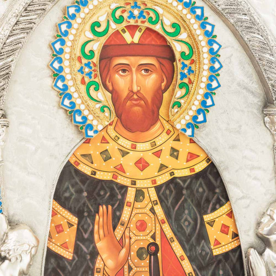 Ікона святого великомученика Дмитра (художній розпис металом, емаль)