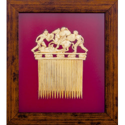 Ювелірна репліка «Скіфський золотий гребінь» (мідь, позолота)