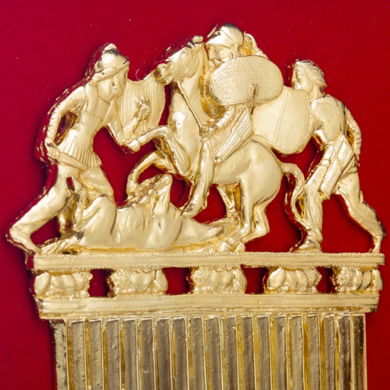 Ювелірна репліка «Скіфський золотий гребінь» (мідь, позолота)