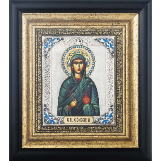 Ікона "Свята Соломія" (художній розпис металом, емаль)