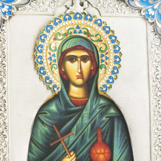 Ікона "Свята Соломія" (художній розпис металом, емаль)