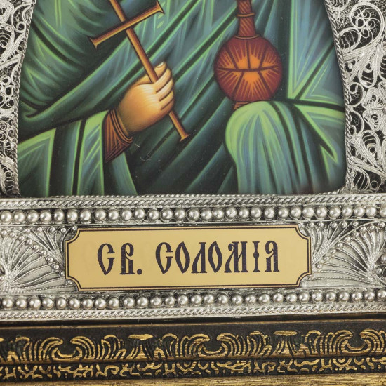 Ікона «Свята Соломія» з емалями та інкрустацією