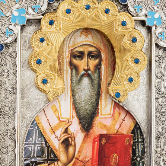 Ікона "Святий Олексій" з емалями та інкрустацією