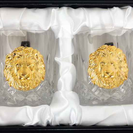 Подарунковий набір келихів для віскі "Златогривий лев" (Crystal Origin & Kupola)