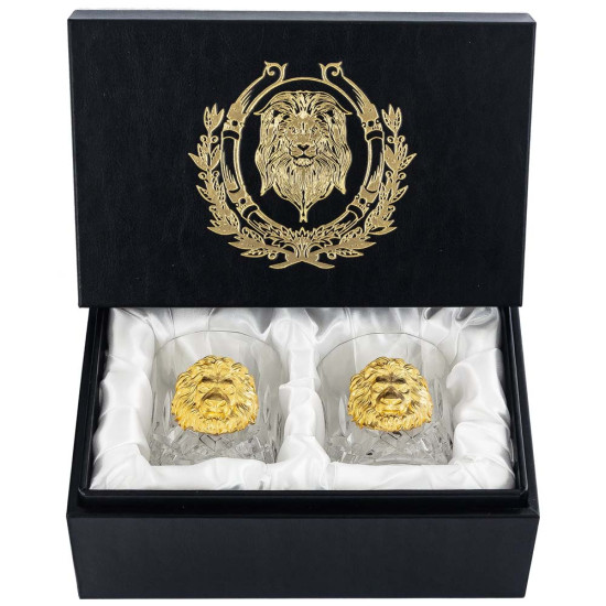 Подарунковий набір келихів для віскі "Златогривий лев" (Crystal Origin & Kupola)