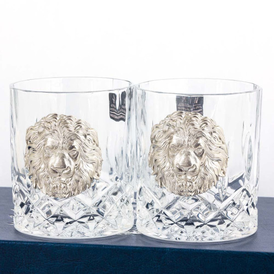 Подарунковий набір келихів для віскі "Сріблочолий лев" (Crystal Origin & Kupola)