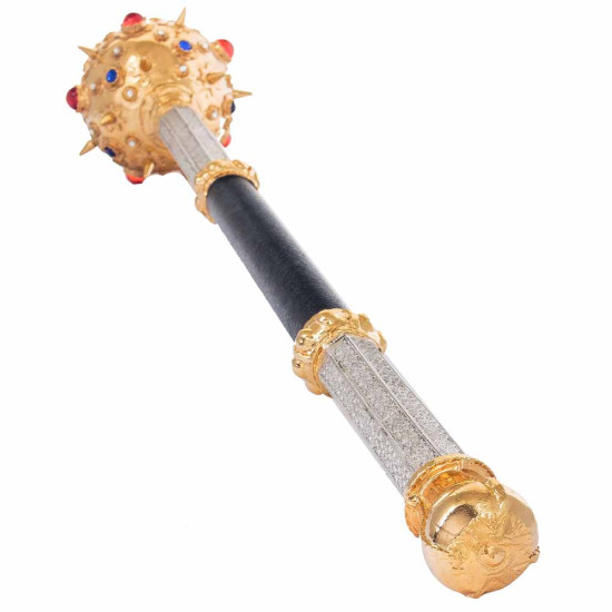 Ювелірна копія булави гетьмана Богдана Хмельницького у подарунковому футлярі (метал, позолота, сріблення, каміння Сваровські)
