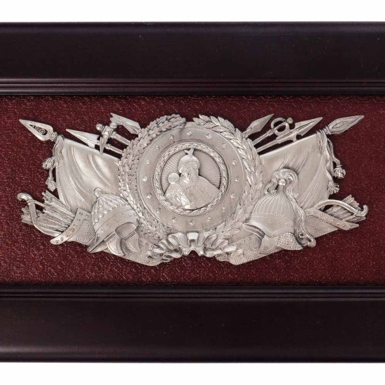 Ювелірна копія булави гетьмана Богдана Хмельницького у подарунковому футлярі (метал, позолота, сріблення, каміння Сваровські)