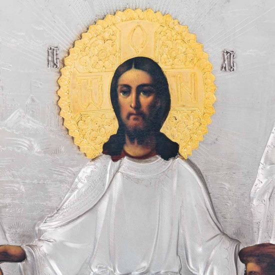 Ікона "Благословення дітей" (метал, сріблення, позолота)